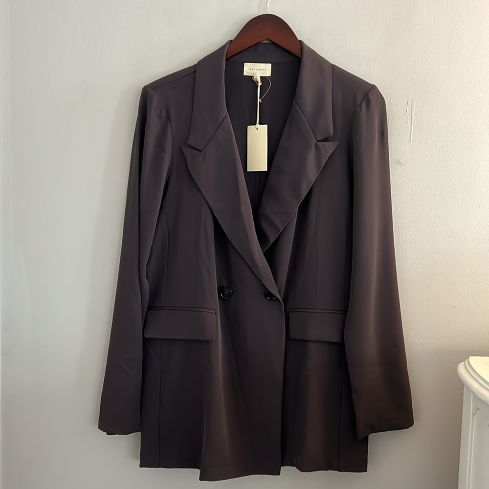 MELLODAY eggplant/deep purple blazer